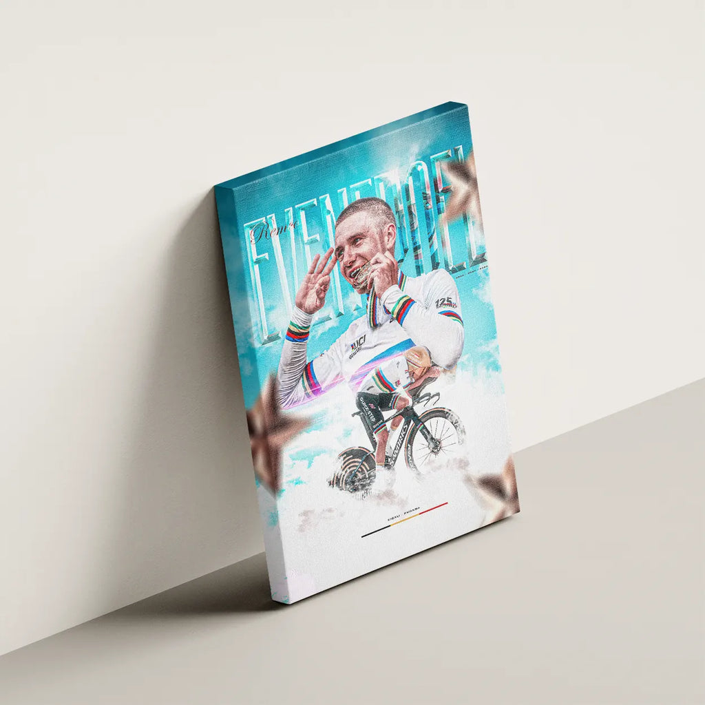 Toile - Remco Evenepoel ( Champion du monde CLM 2025)